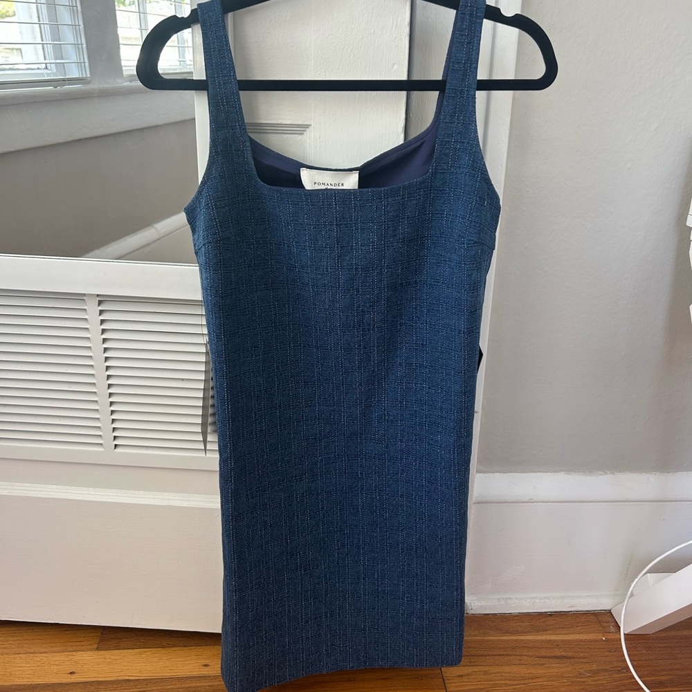 Tuckernuck Pomander Place Navy Tweed Sheath Dress